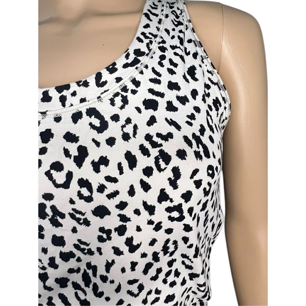 Athleta Cropped Leopard Print Razorback Athletic Stretchy Tank - Picture 2 of 5